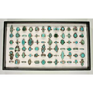 Navajo, Zuni & Other Sterling Silver Turquoise, Coral, Malekite Ring Collection!